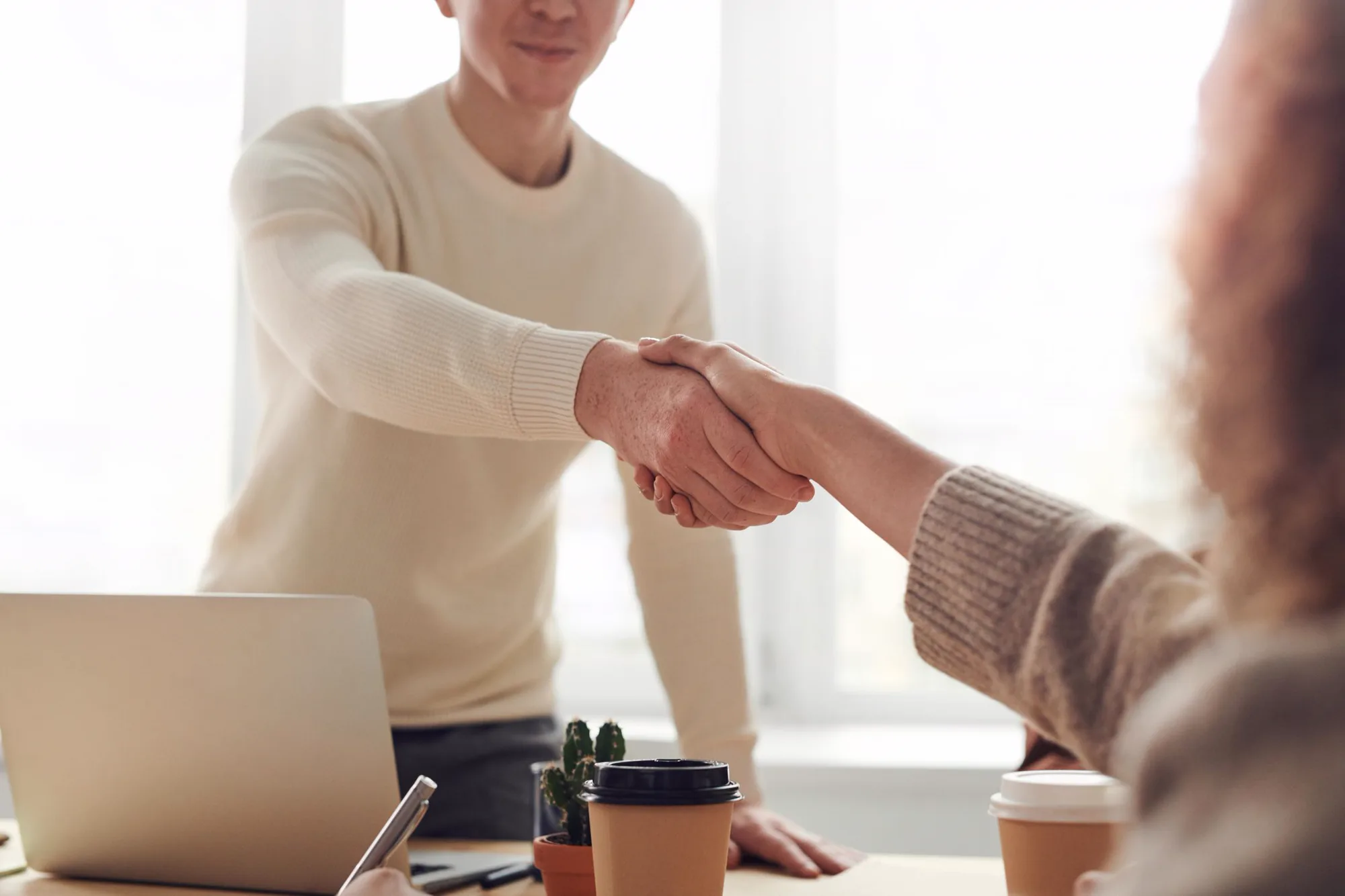 Business partners beginning a professional working relationship