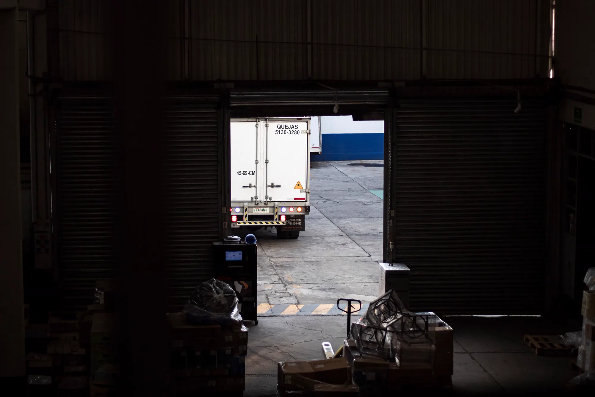 White box truck positioned for freight service